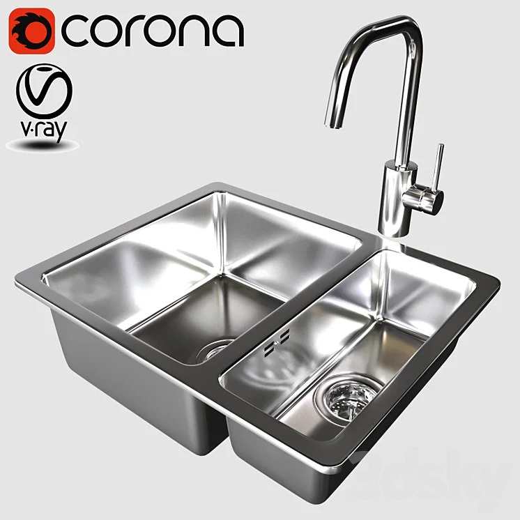 Mixer ELMAREN, sink HILLESHEN, IKEA